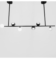 Видовжена підвісна люстра SIMPLE у чорному каркасі 120 см