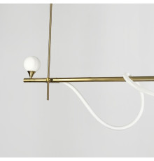 Сучасна видовжена люстра Sniki із неоном у латунному корпусі 150 см