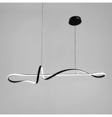 Хвилеподібна видовжена люстра у чорному корпусі довжиною 120 см