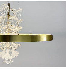 Світлодіодна латунна люстра із ніжними квітами Ø 80 см
