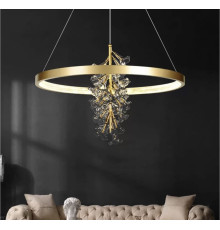 Світлодіодна латунна люстра із ніжними квітами Ø 100 см