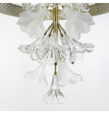 Подвійна латунна люстра 80+50 см із квітковою композицією