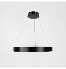 Підвісна кільцева люстра в чорному каркасі Ø 60 см