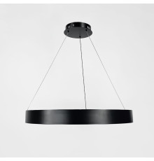 Підвісна кільцева люстра в чорному каркасі Ø 80 см
