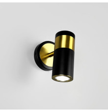 Бра зі спотом у чорно-латунному корпусі