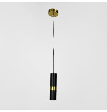 Чорний поворотний підвісний світильник із спотом