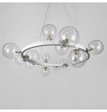 Кільцева біла люстра з 15 прозорими плафонами Ø 75 см