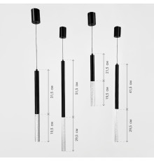 Чорний підвіс із скляним розсіювачем з ефектом бульбашок 41 см