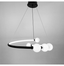 Чорна LED люстра з акриловими кульками у корпусі Ø 80 см