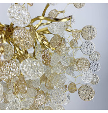 Підвісний світильник в золотистому корпусі з пластинами з комбінованого скла Ø 80 см