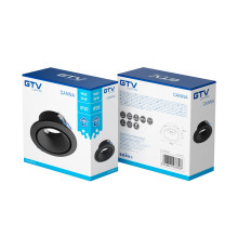 Корпус світильника точкового CANNA, IP20, круглий, чорний, d97х35мм