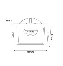 Корпус світильника точкового CANNA, IP20, квадратний, білий, 992х92х38мм