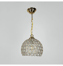 Золотий підвісний світильник із декоративним кришталем Ø 20 см