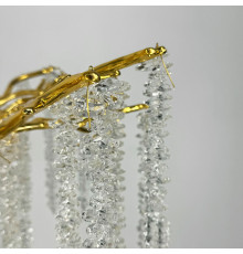 Вишукана підвісна золота люстра з кришталевим камінням Ø 100 см