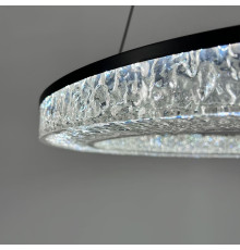 Чорна кільцева люстра з епоксидною смолою Ø 80 см