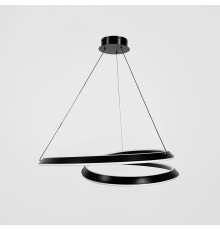 Підвісна кільцева люстра в чорному перекрученому корпусі Ø 80 см