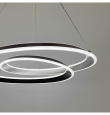 Підвісна кільцева люстра в сатиновому перекрученому корпусі Ø 80 см