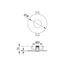 Корпус світильника точкового AURORA, IP20, круглий, Ø96x25 мм, білий