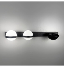 Бра ліве у чорному видовженому корпусі із 2-ма плафонами та підставкою 60х17 см