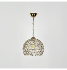 Золотий підвісний світильник із декоративним кришталем Ø 25 см