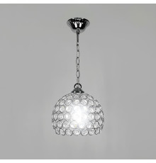 Хромований підвісний світильник із декоративним кришталем Ø 20 см