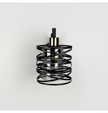 Чорне металеве бра Лофт у корпусі 25х16 см з графітовим плафоном