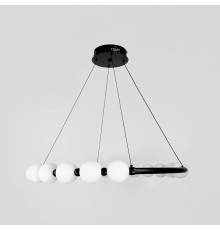 Чорна люстра Nordic Pearl з плафонами-перлинками Ø 80 см