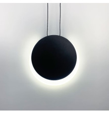 Бра із металевою конструкцією із двох чорних кругів Ø 15 і 20 см