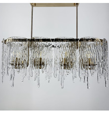 Видовжена дизайнерська люстра із скляними пластинами