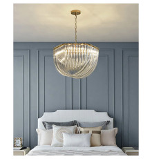 Підвісна люстра Newport із закрученими скляними трубками Ø 60 см