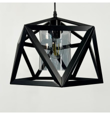 Світильник лофт із графітовим плафоном у каркасі чорного кольору Ø 30х28 см