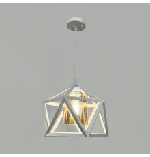 Світильник лофт із янтарним плафоном у каркасі білого кольору Ø 30х28 см