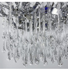 Підвісний світильник в кольорі хром з скляними закрученими підвісами Ø 80 см