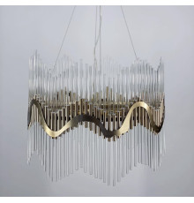 Люстра кільце з тонкими скляними паличками в розкішному бронзовому відтінку