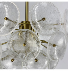 Люстра в корпусі метал кольору латунь з прозорими скляними дисками