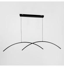 Видовжена чорна люстра із двома дугами у корпусі 120 см