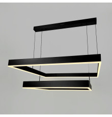 Чорна люстра з двома підвісними квадратами 60 та 80 см
