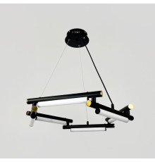 Унікальна підвісна люстра у чорному кільцевому корпусі Ø 65 см