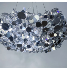 Підвісна люстра з алюмінієвими монетками в корпусі хром