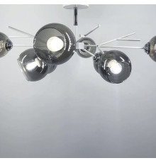 Стельова люстра в білому корпусі на 8 ламп