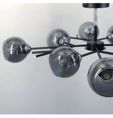 Стельова люстра в чорному корпусі на 8 ламп