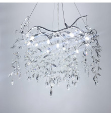Сучасна підвісна люстра в хромі з серії світильників з флористичних мотивів Ø 60 см