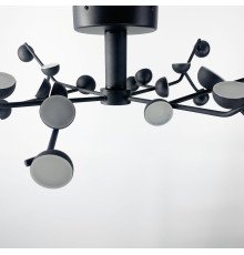 Стельова люстра на 24 плафони чорного кольору Mantra