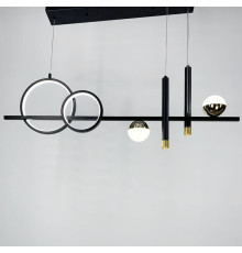 Стильна видовжена люстра в чорному кольорі корпусу