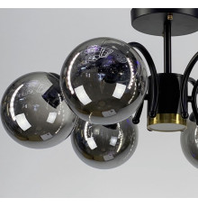 Стильна стельова люстра на 6 плафонів в чорному корпусі