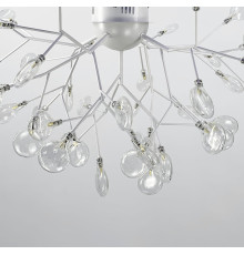 Каскадна стельова люстра на 36 плафонів в білому кольорі