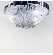 Стельова хромована люстра з переплетеними ланцюжками Ø 40 см