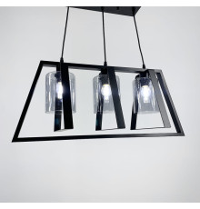 Люстра у стилі лофт у трикутній формі корпусу чорного кольору