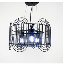 Підвісна люстра в стилі лофт на 3 лампи у чорному корпусі