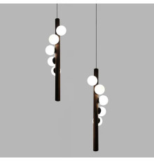 Підвіс з 5 мініатюрними плафонами у чорному корпусі 80 см